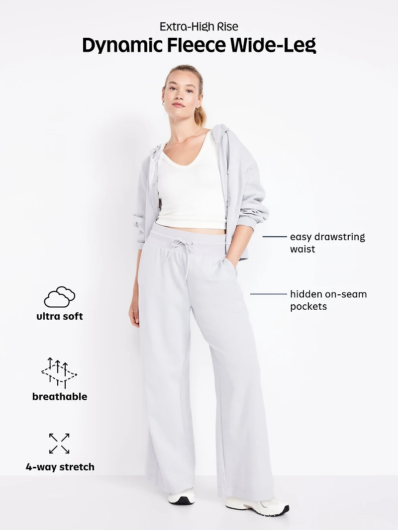 Extra High-Waisted Dynamic Fleece Wide-Leg Sweatpants