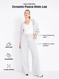 Extra High-Waisted Dynamic Fleece Wide-Leg Sweatpants