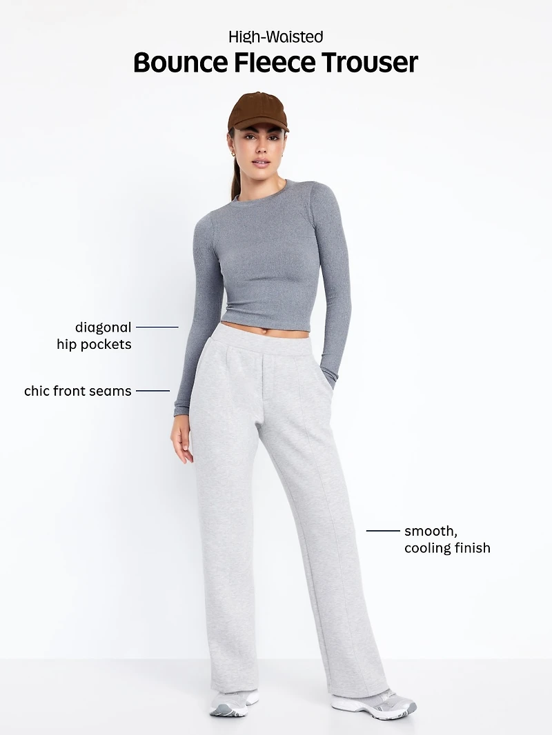 High-Waisted Bounce Fleece Trouser Sweatpants