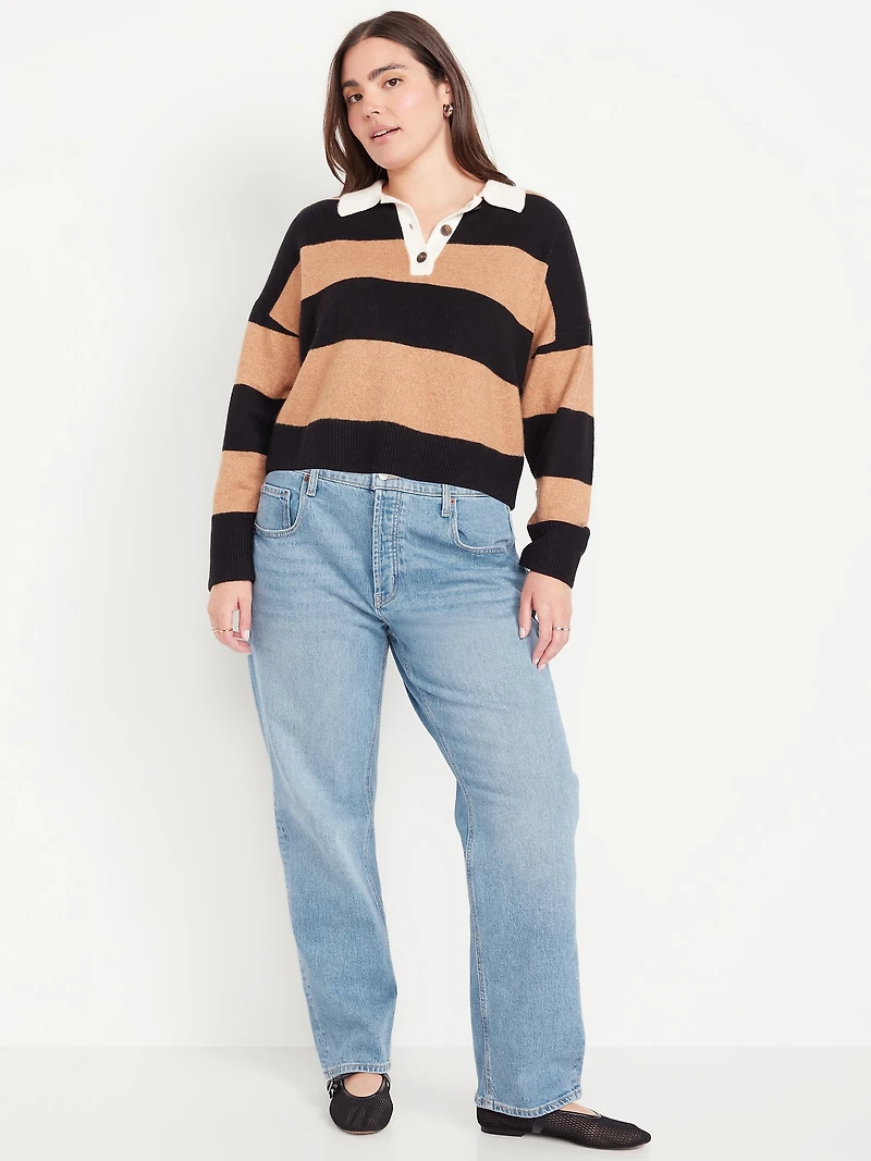 Mid-Rise Slouchy Straight Jeans
