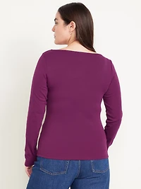 Snug Long-Sleeve Boatneck T-Shirt