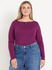 Snug Long-Sleeve Boatneck T-Shirt