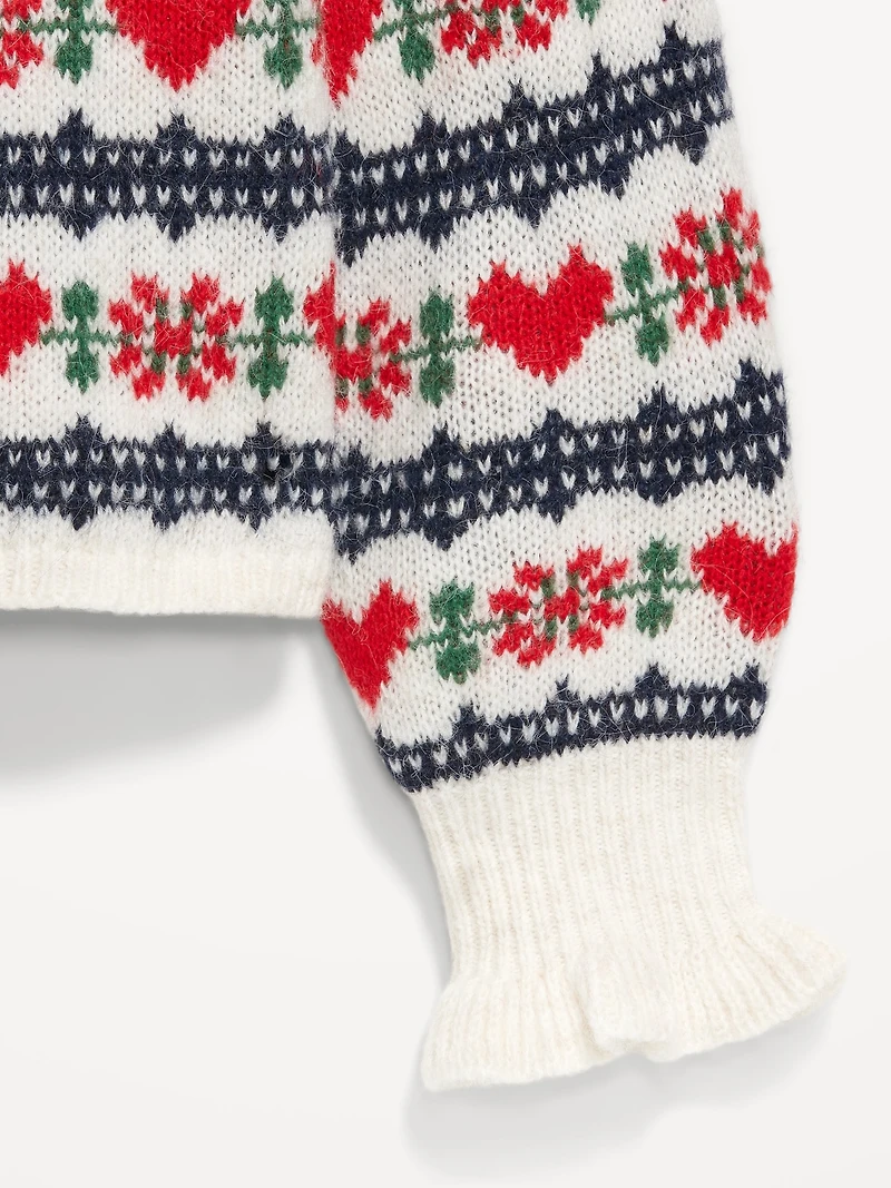 Loose Crew-Neck Wool-Blend Cropped Sweater