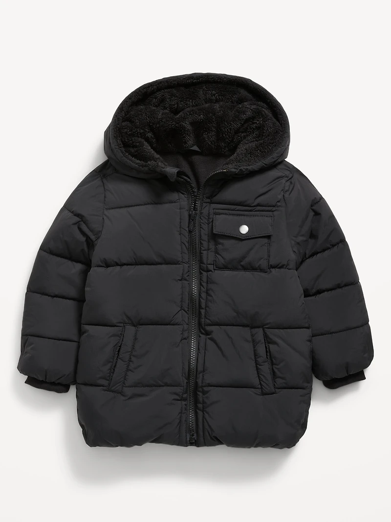 Water-Resistant Oversized Utility Parka Jacket for Toddler Boys