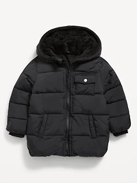 Water-Resistant Oversized Utility Parka Jacket for Toddler Boys