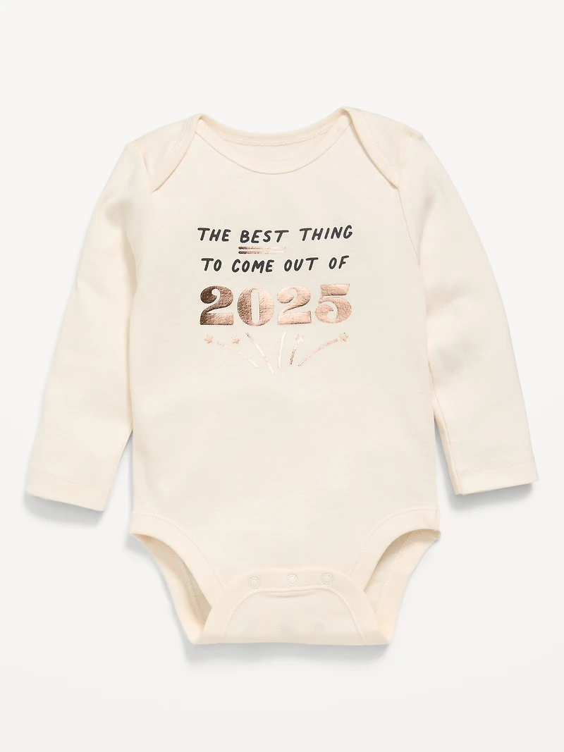 Long-Sleeve Unisex Graphic Bodysuit for Baby