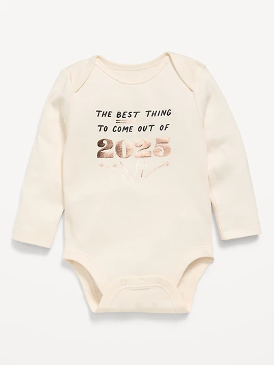 Long-Sleeve Unisex Graphic Bodysuit for Baby