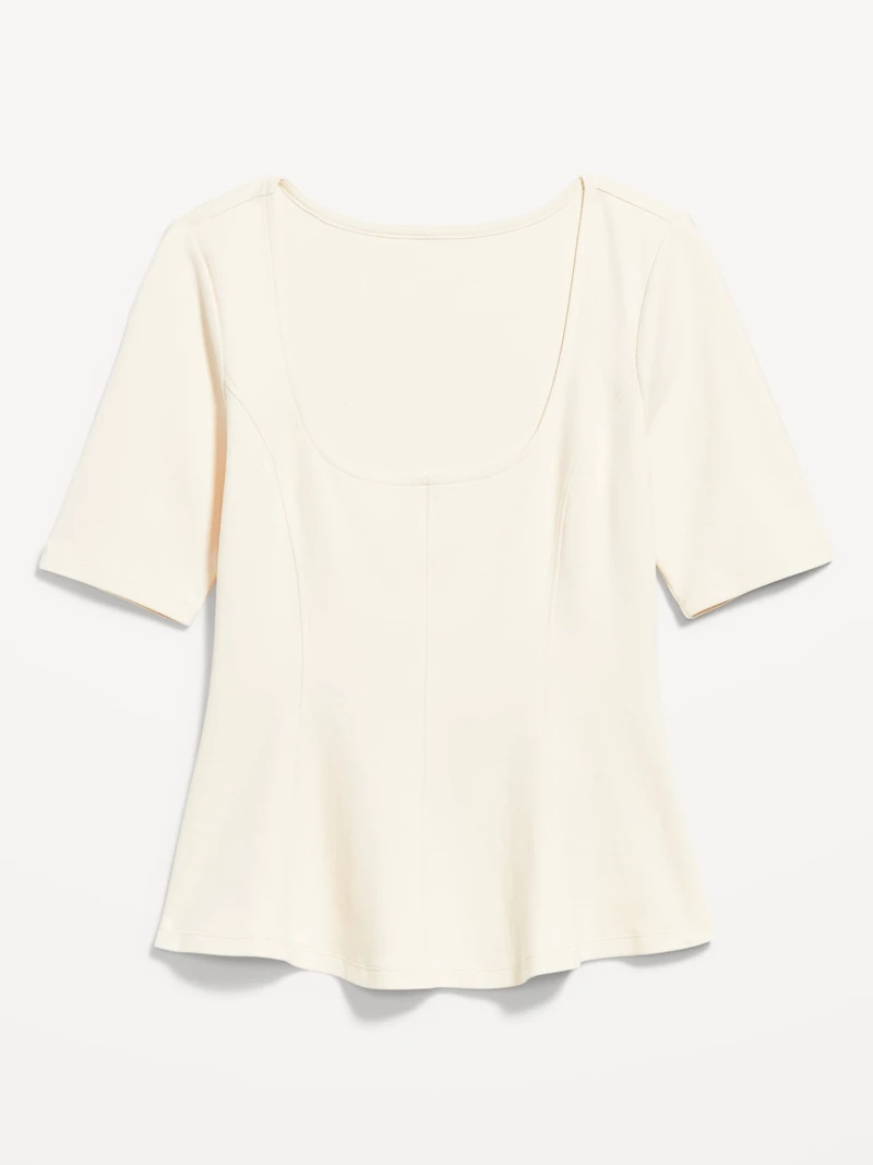 Square-Neck Peplum Top