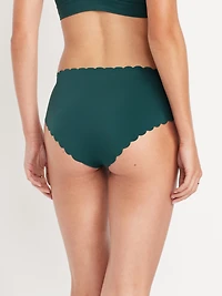 High-Waisted No-Show Scalloped Brief Underwear
