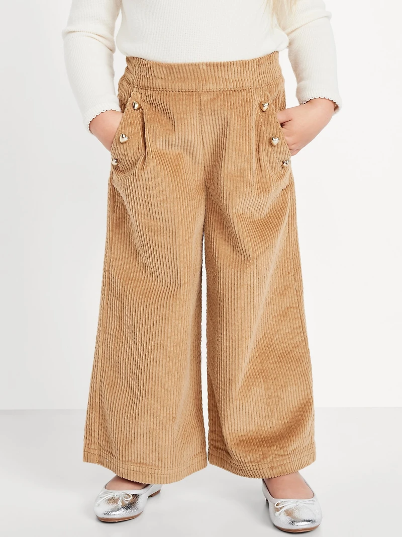 Pull-On Wide-Leg Corduroy Pants for Toddler Girls