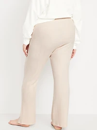 High-Waisted Cozy Waffle Flare Pants