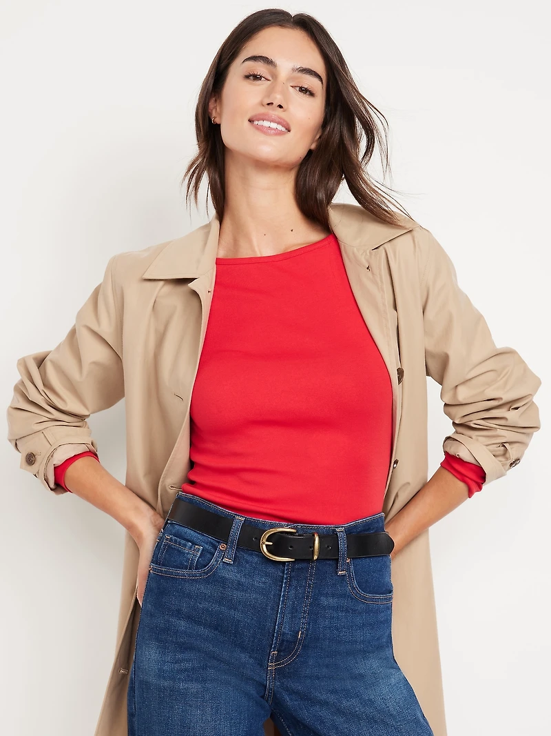 Snug Long-Sleeve Boatneck T-Shirt