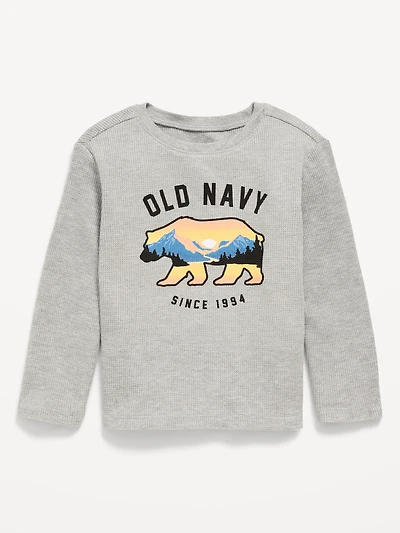 Long-Sleeve Logo Graphic Thermal-Knit T-Shirt for Toddler Boys