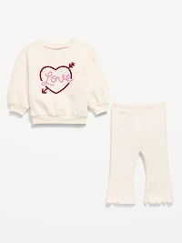 Long-Sleeve Graphic Sweatshirt and Leggings Set for Baby