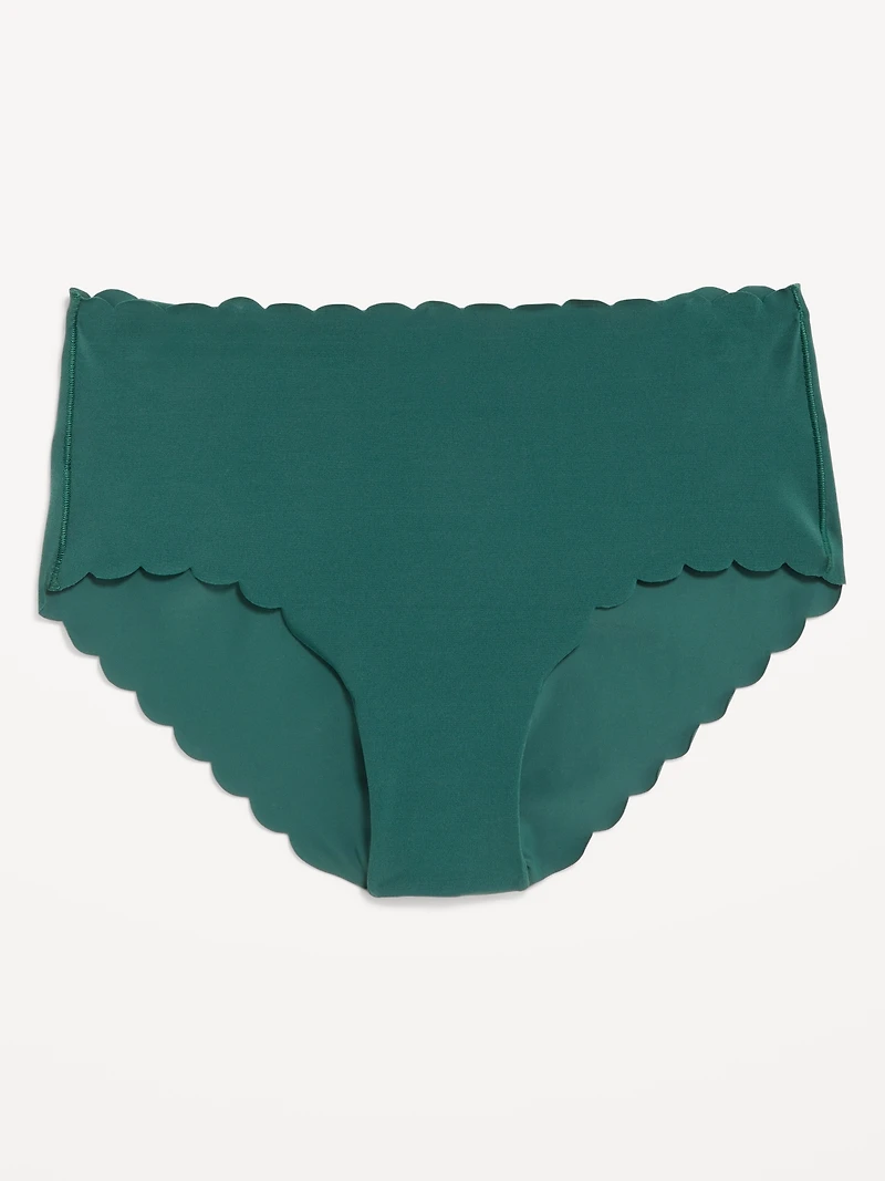 Low-Rise No-Show Scalloped Hipster Underwear