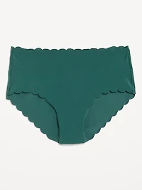 Low-Rise No-Show Scalloped Hipster Underwear
