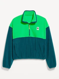 Oversized Performance Microfleece Cropped Half Zip