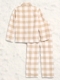 Printed Gender-Neutral Button-Front Pajama Set for Kids