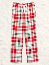 Mid-Rise Plaid Flannel Pajama Pants for Women