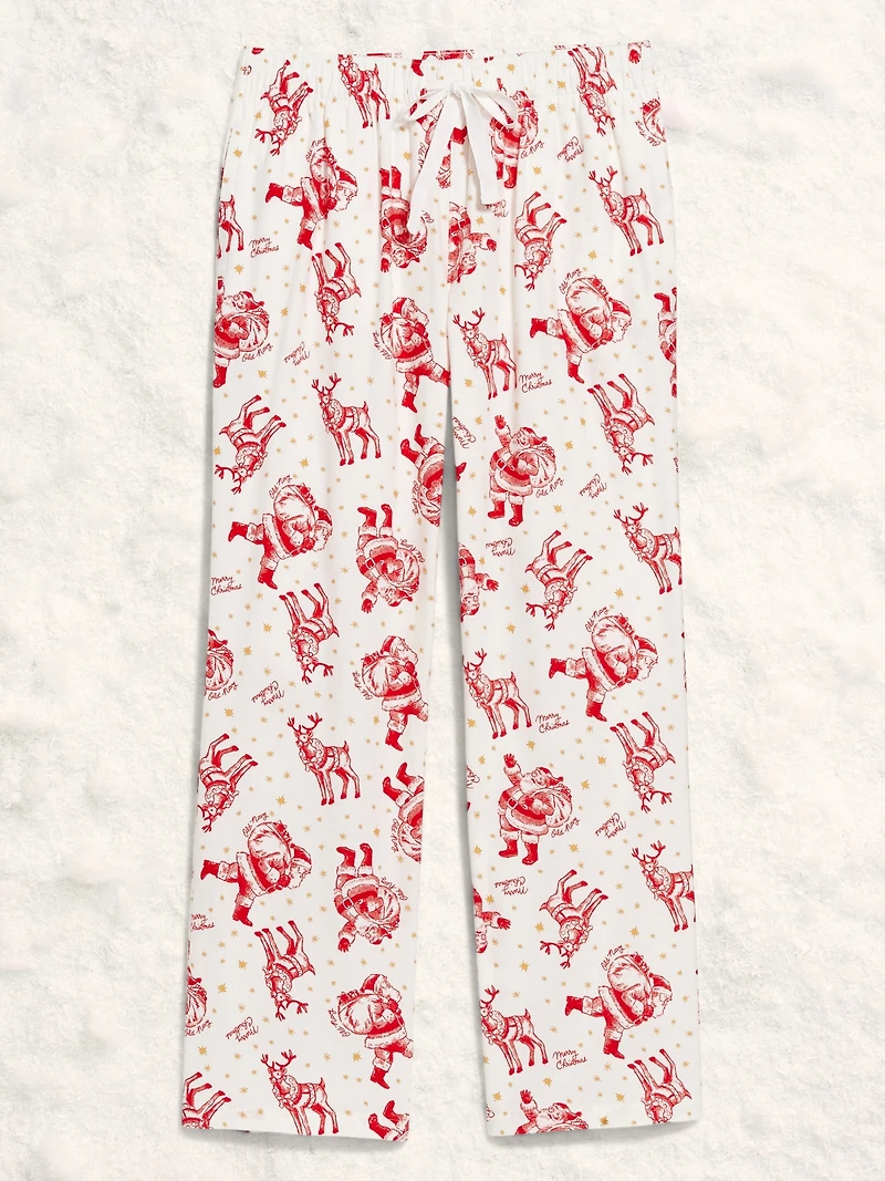 Mid-Rise Printed Flannel Pajama Pants for Women