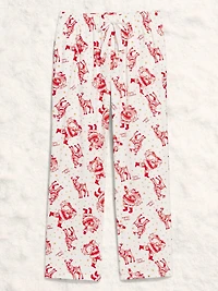Mid-Rise Printed Flannel Pajama Pants for Women