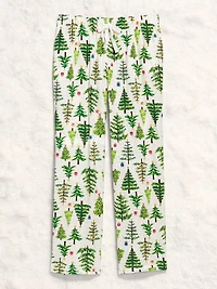Mid-Rise Printed Flannel Pajama Pants for Women