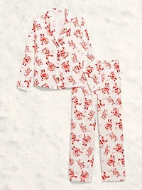Printed Flannel Pajama Pant Set for Women
