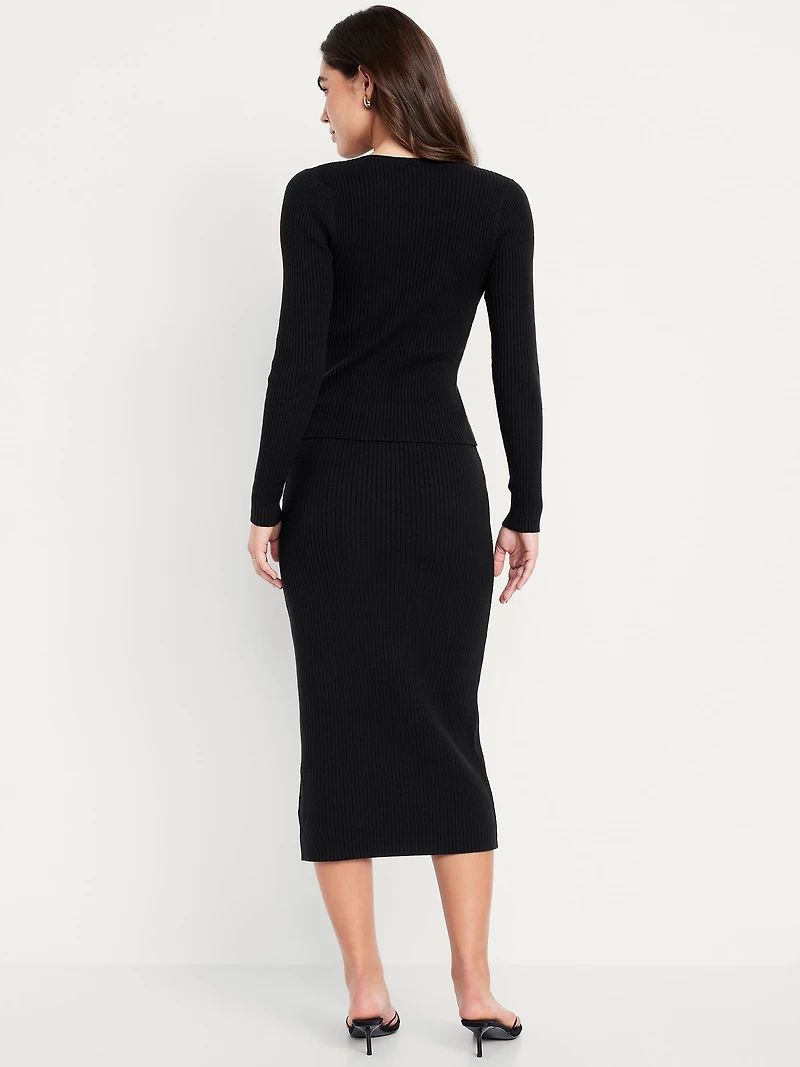 SoSoft Ribbed Midi Sweater Skirt
