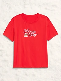 Holiday-Graphic Crew-Neck T-Shirt for Women