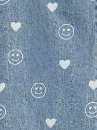 Printed Baggy Wide-Leg Jeans for Girls