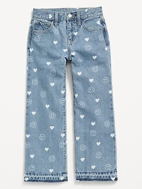 Printed Baggy Wide-Leg Jeans for Girls