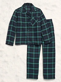 Printed Gender-Neutral Button-Front Pajama Set for Kids