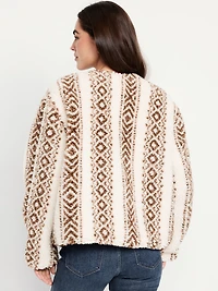 Button-Front Sherpa Jacket