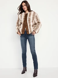 Button-Front Sherpa Jacket