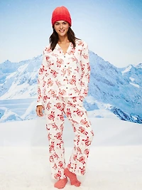 Printed Flannel Pajama Pant Set for Women
