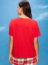 Holiday-Graphic Crew-Neck T-Shirt for Women
