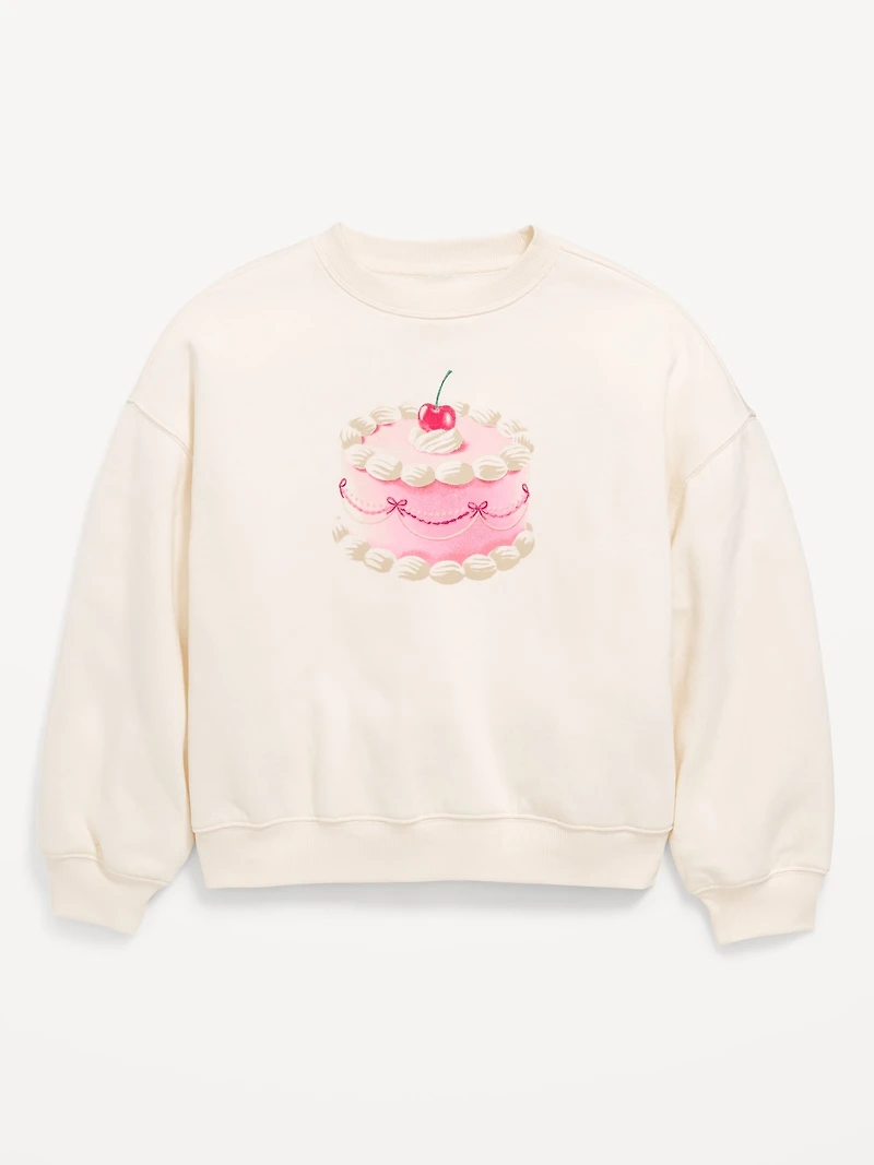 Favorite Fleece Oversized Graphic Tunic Sweatshirt for Girls