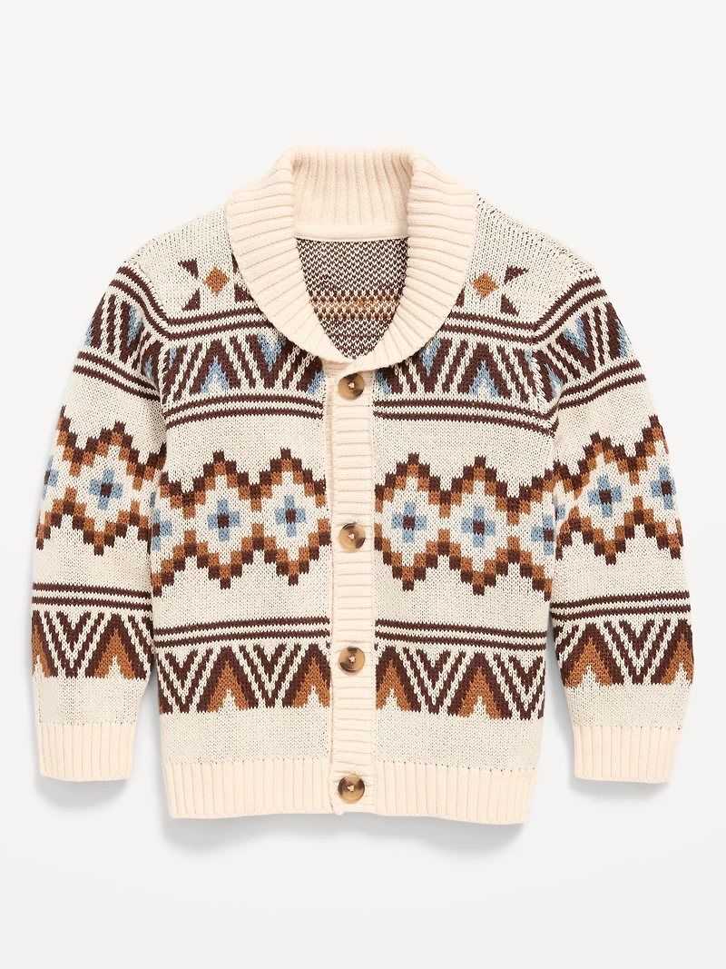 Oversized Shawl Collar Sweater for Toddler Boys