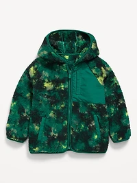 Oversized Sherpa Hooded Jacket for Toddler Boys