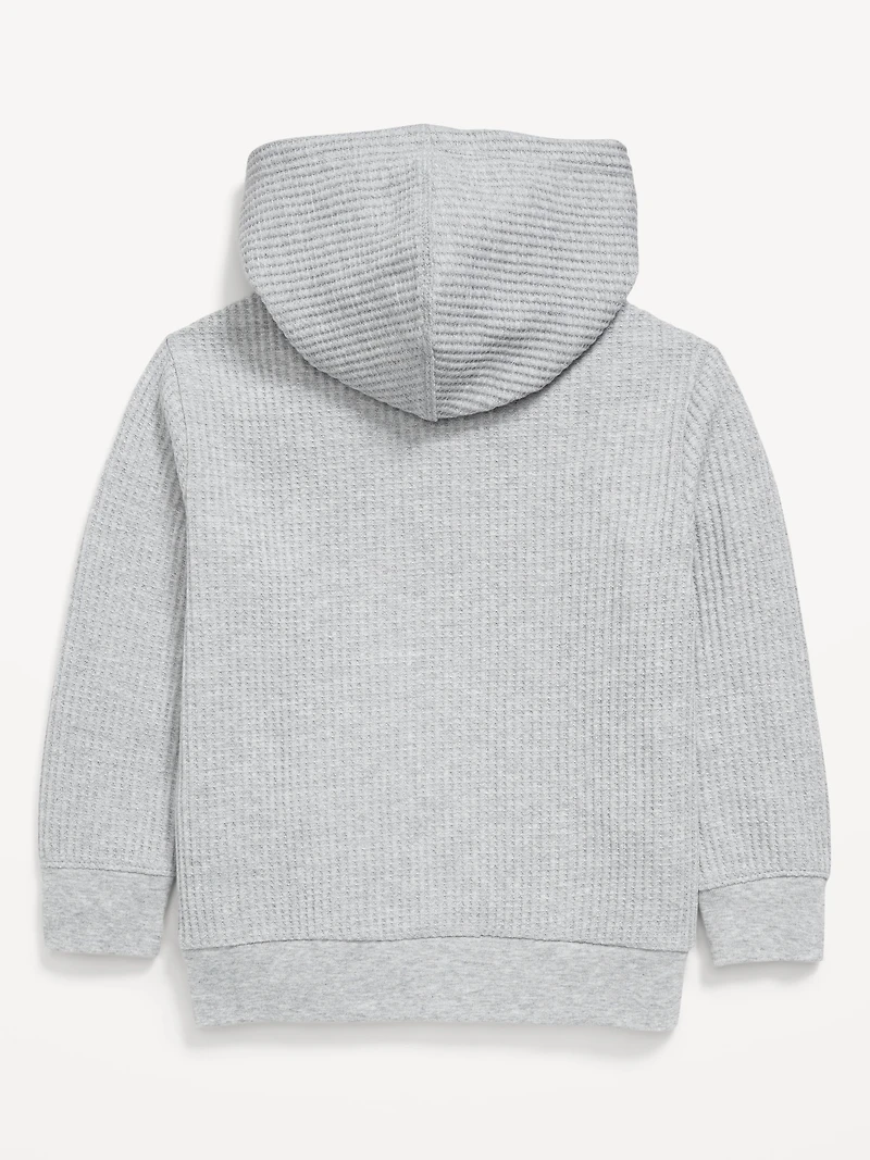 Long-Sleeve Striped Waffle-Knit Hoodie for Toddler Boys