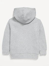 Long-Sleeve Striped Waffle-Knit Hoodie for Toddler Boys