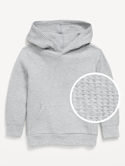 Long-Sleeve Striped Waffle-Knit Hoodie for Toddler Boys