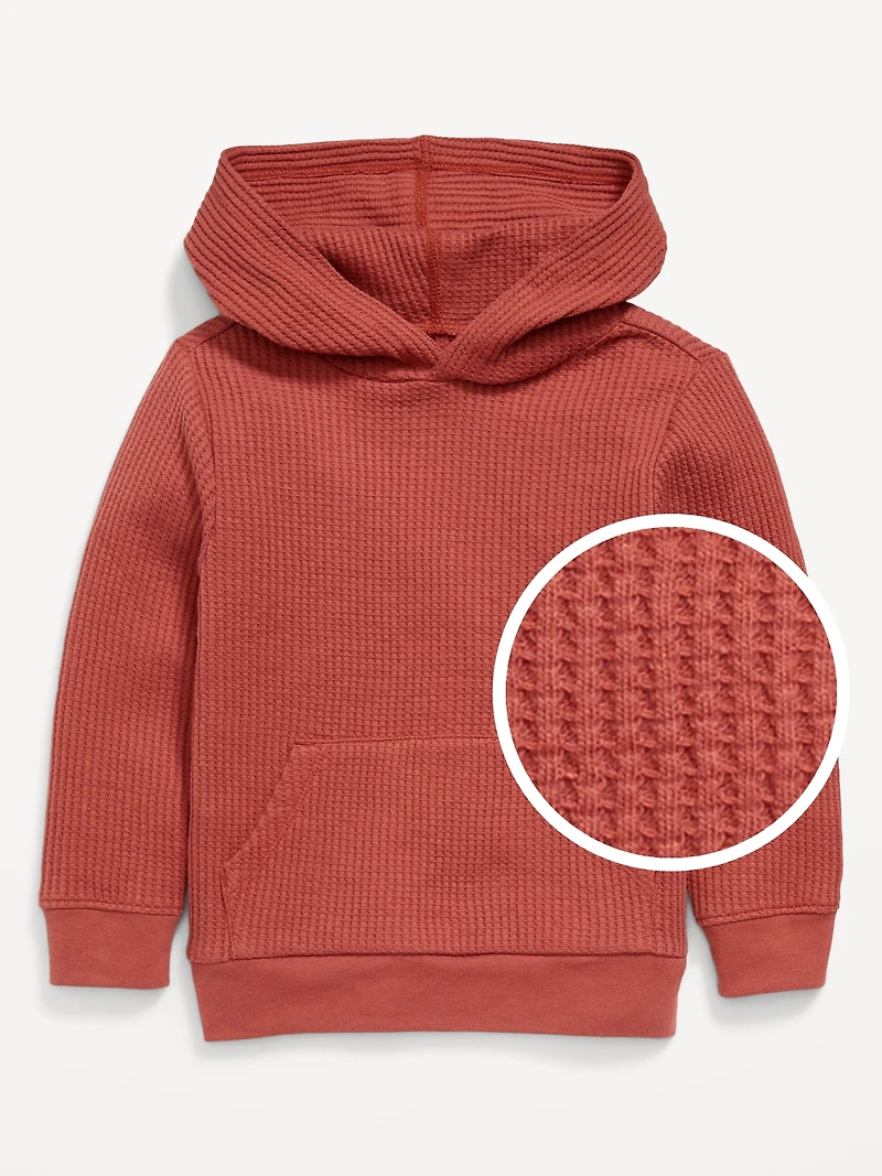 Long-Sleeve Striped Waffle-Knit Hoodie for Toddler Boys