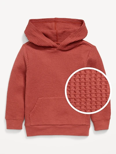Long-Sleeve Striped Waffle-Knit Hoodie for Toddler Boys