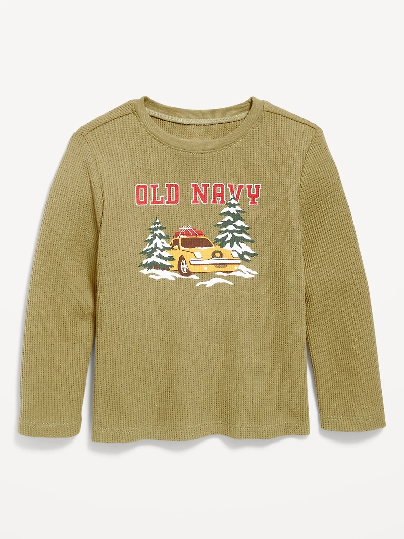 Long-Sleeve Logo Graphic Thermal-Knit T-Shirt for Toddler Boys