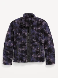 Printed Sherpa Zip Jacket for Boys