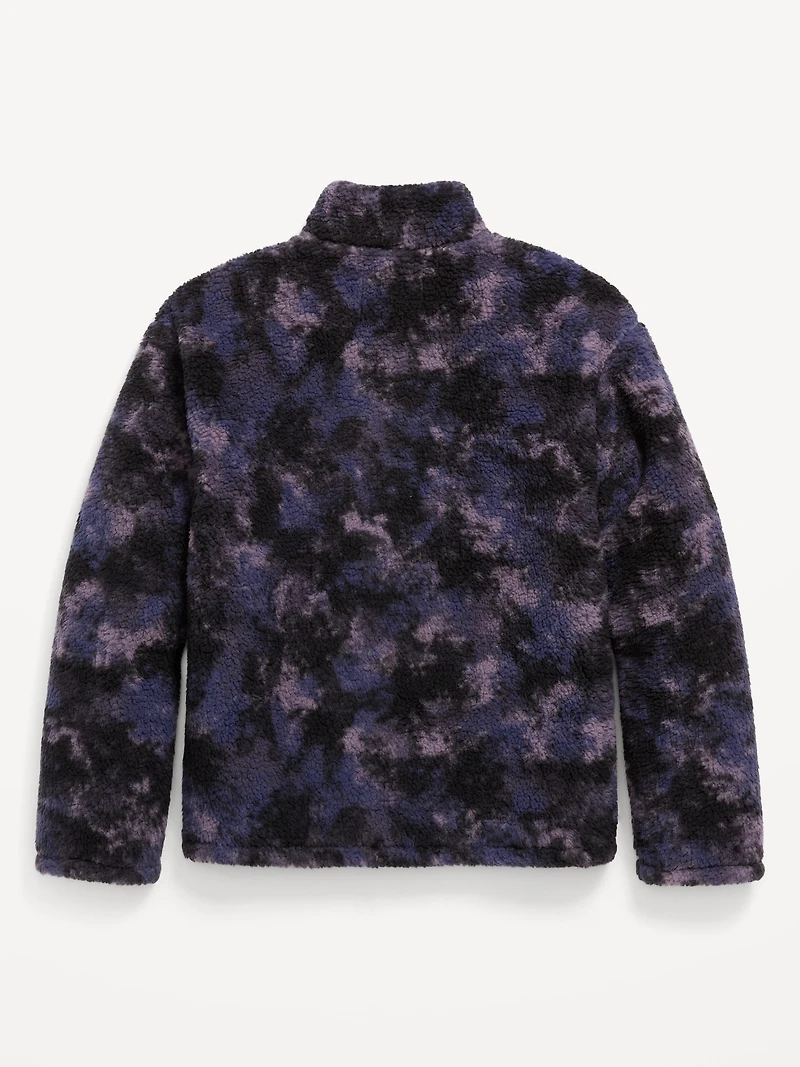 Printed Sherpa Zip Jacket for Boys