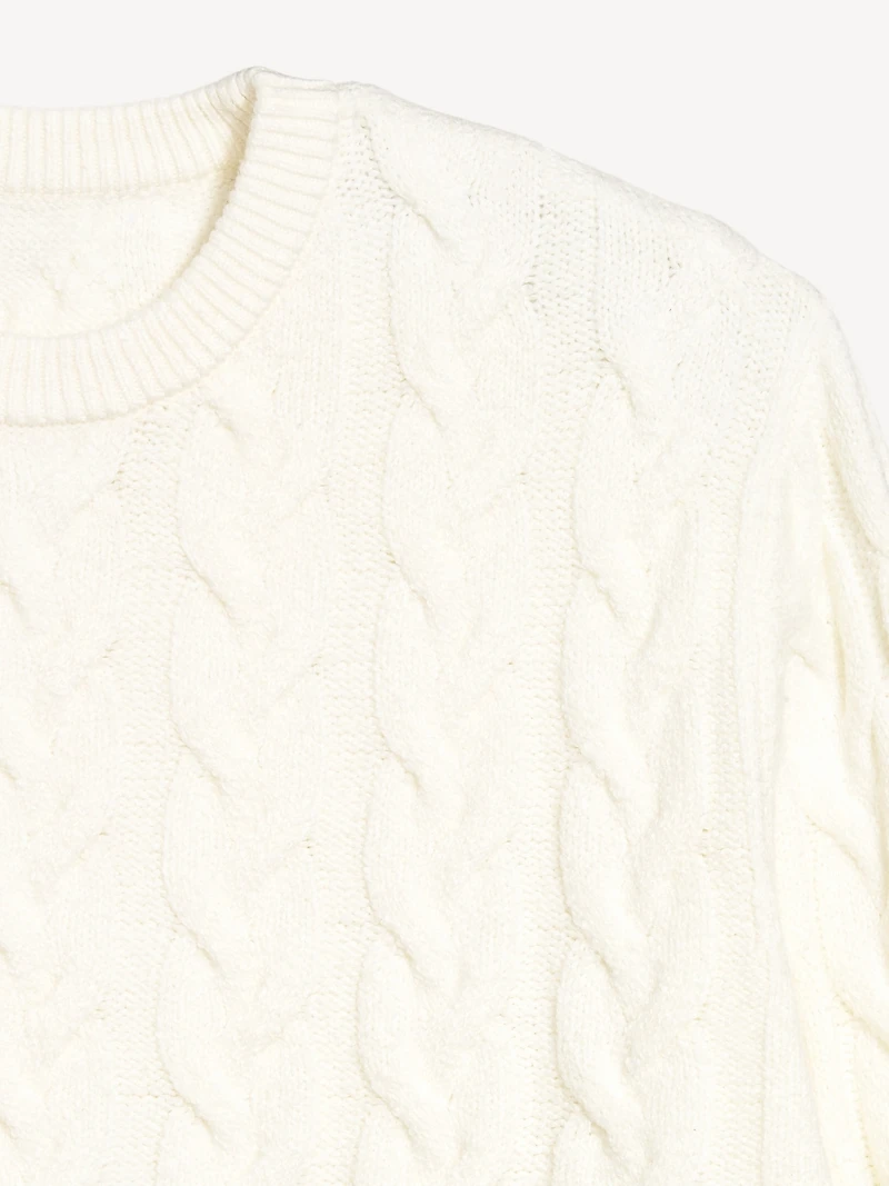 SoSoft Crew-Neck Cable-Knit Sweater