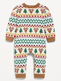 Long-Sleeve Sweater-Knit Henley One-Piece for Baby