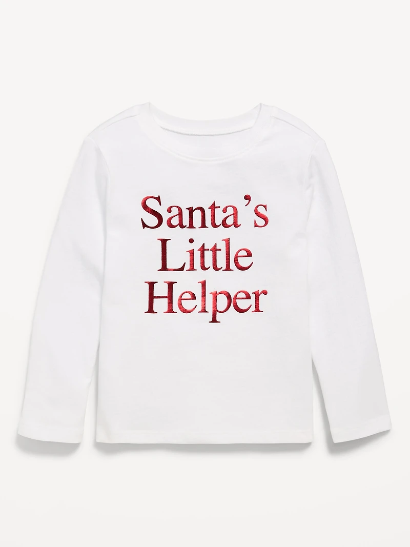 Long-Sleeve Holiday Graphic T-Shirt for Toddler Girls
